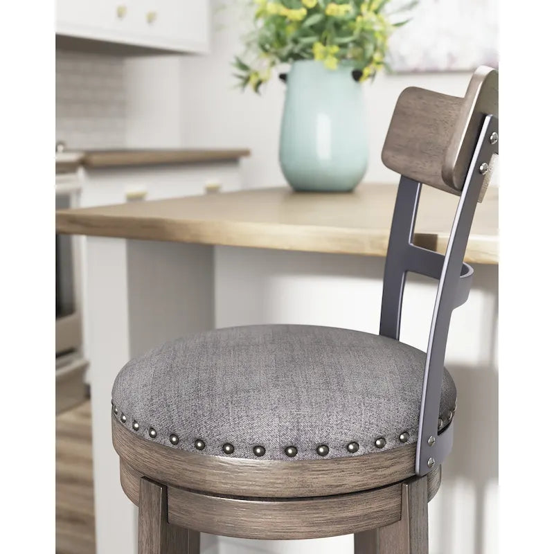Signature Design by Ashley Caitbrook Gray Tabouret de bar pivotant rembourré, individuel