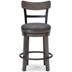 Signature Design by Ashley Caitbrook Gray Tabouret de bar pivotant rembourré, individuel
