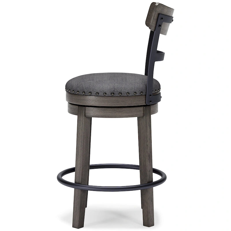 Signature Design by Ashley Caitbrook Gray Tabouret de bar pivotant rembourré, individuel