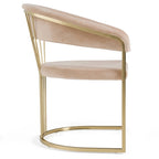 Sedia da pranzo Modrest Linda moderna in velluto beige e oro