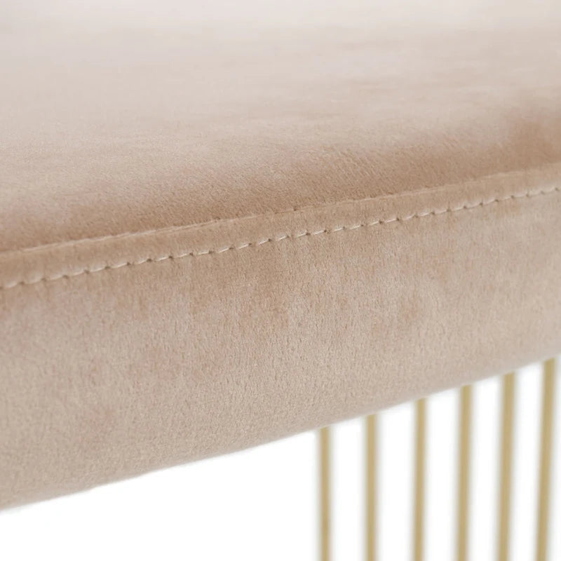 Sedia da pranzo Modrest Linda moderna in velluto beige e oro