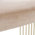 Sedia da pranzo Modrest Linda moderna in velluto beige e oro