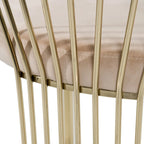 Sedia da pranzo Modrest Linda moderna in velluto beige e oro