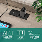 Tavolino da Divano Moasis Farmhouse con Stazione di Ricarica, Porte USB e Prese di Corrente
