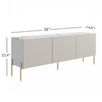 Living Skog Selline, Consolle/Mobile TV Beige, per TV fino a 65 pollici, con gambe in metallo, design Art Déco