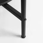 Tables basses modernes rondes à 2 niveaux avec plateau en pierre frittée - 80 cm L x 47,5 cm H
