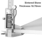 Tables basses modernes rondes à 2 niveaux avec plateau en pierre frittée - 80 cm L x 47,5 cm H