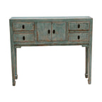 Artissance Console Table w/4 Drawers, 39 Long, Weathered Soft Aqua