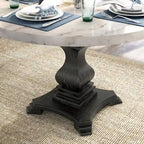 Tavolo da pranzo a piedistallo Brec Rustic White 48 pollici di Furniture of America