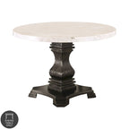 Tavolo da pranzo a piedistallo Brec Rustic White 48 pollici di Furniture of America