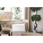 Tavolo da pranzo a piedistallo Brec Rustic White 48 pollici di Furniture of America