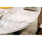 Tavolo da pranzo a piedistallo Brec Rustic White 48 pollici di Furniture of America