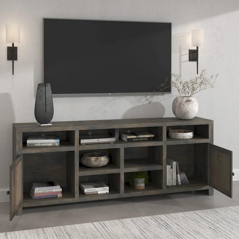 Bridgevine Home Joshua Creek Mobile TV da 84 pollici per TV fino a 95 pollici, nessun montaggio richiesto, finitura Barnwood