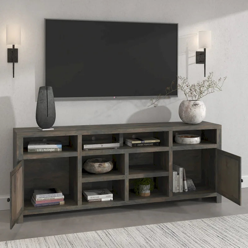 Bridgevine Home Joshua Creek Mobile TV da 84 pollici per TV fino a 95 pollici, nessun montaggio richiesto, finitura Barnwood