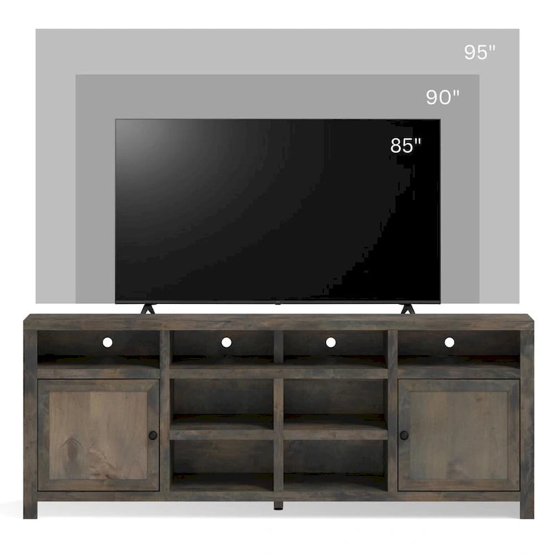 Bridgevine Home Joshua Creek Mobile TV da 84 pollici per TV fino a 95 pollici, nessun montaggio richiesto, finitura Barnwood