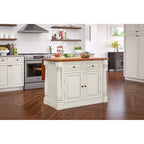 Isola da Cucina Monarch in Legno Bianco Sporco di Homestyles - 122 x 91 x 63,5 cm