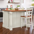 Isola da Cucina Monarch in Legno Bianco Sporco di Homestyles - 122 x 91 x 63,5 cm