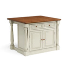 Isola da Cucina Monarch in Legno Bianco Sporco di Homestyles - 122 x 91 x 63,5 cm