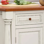 Isola da Cucina Monarch in Legno Bianco Sporco di Homestyles - 122 x 91 x 63,5 cm