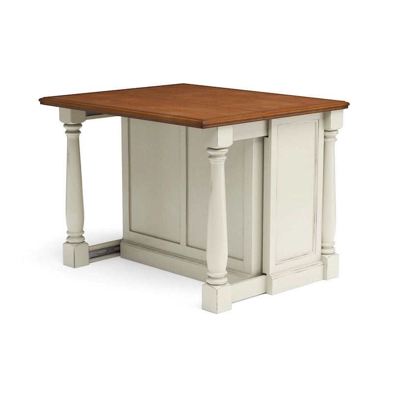 Isola da Cucina Monarch in Legno Bianco Sporco di Homestyles - 122 x 91 x 63,5 cm