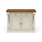 Isola da Cucina Monarch in Legno Bianco Sporco di Homestyles - 122 x 91 x 63,5 cm