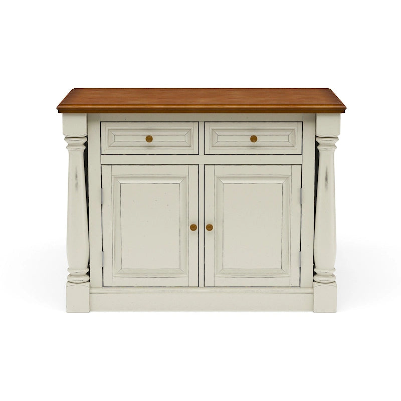 Isola da Cucina Monarch in Legno Bianco Sporco di Homestyles - 122 x 91 x 63,5 cm