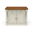 Isola da Cucina Monarch in Legno Bianco Sporco di Homestyles - 122 x 91 x 63,5 cm