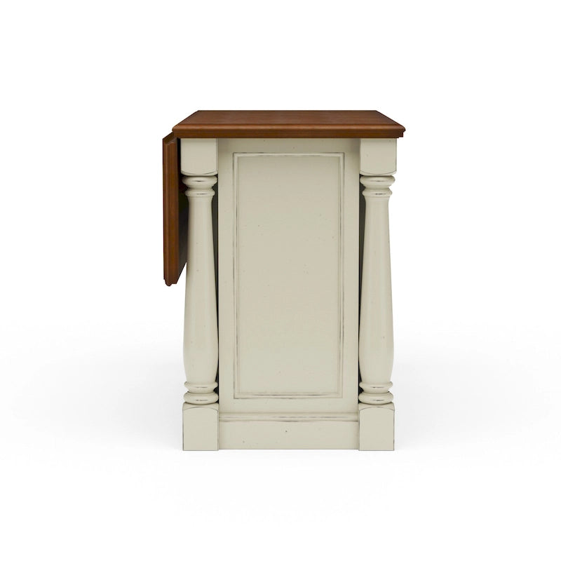 Isola da Cucina Monarch in Legno Bianco Sporco di Homestyles - 122 x 91 x 63,5 cm