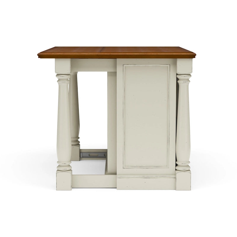 Isola da Cucina Monarch in Legno Bianco Sporco di Homestyles - 122 x 91 x 63,5 cm