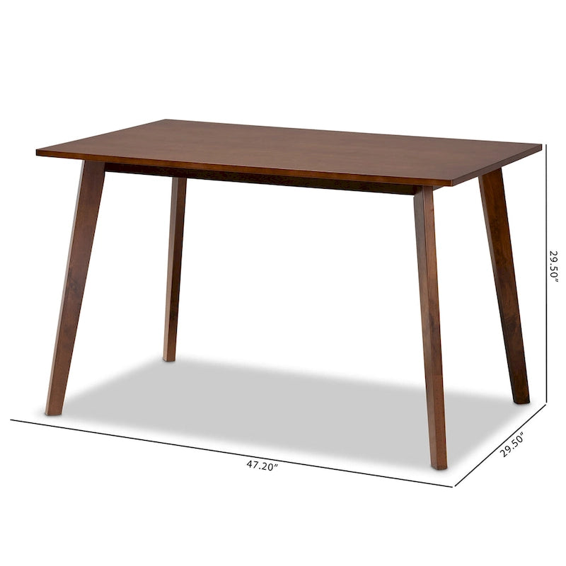 Tavolo da pranzo rettangolare in legno Mid-Century Modern Transitional Britte