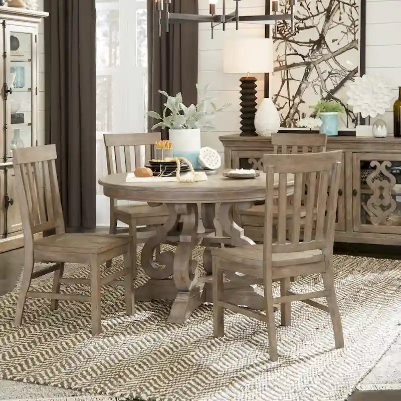 Table à manger ronde Manderley Traditional Dove Tail Grey 48 pouces de The Gray Barn - gris queue de colombe - gris queue de colombe