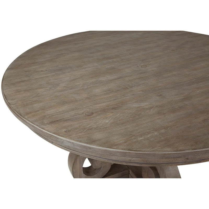 Table à manger ronde Manderley Traditional Dove Tail Grey 48 pouces de The Gray Barn - gris queue de colombe - gris queue de colombe