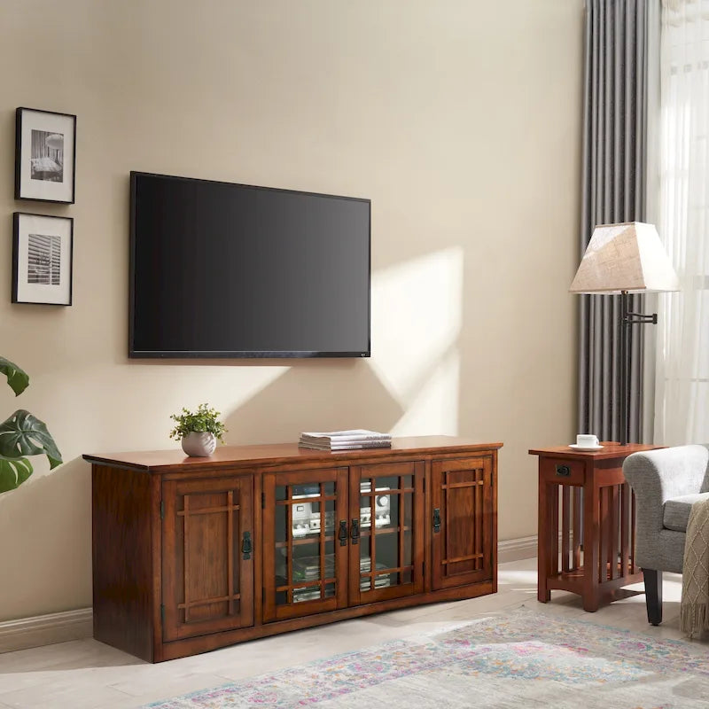Mobile TV a quattro ante Leick Home in legno massello Mission Oak