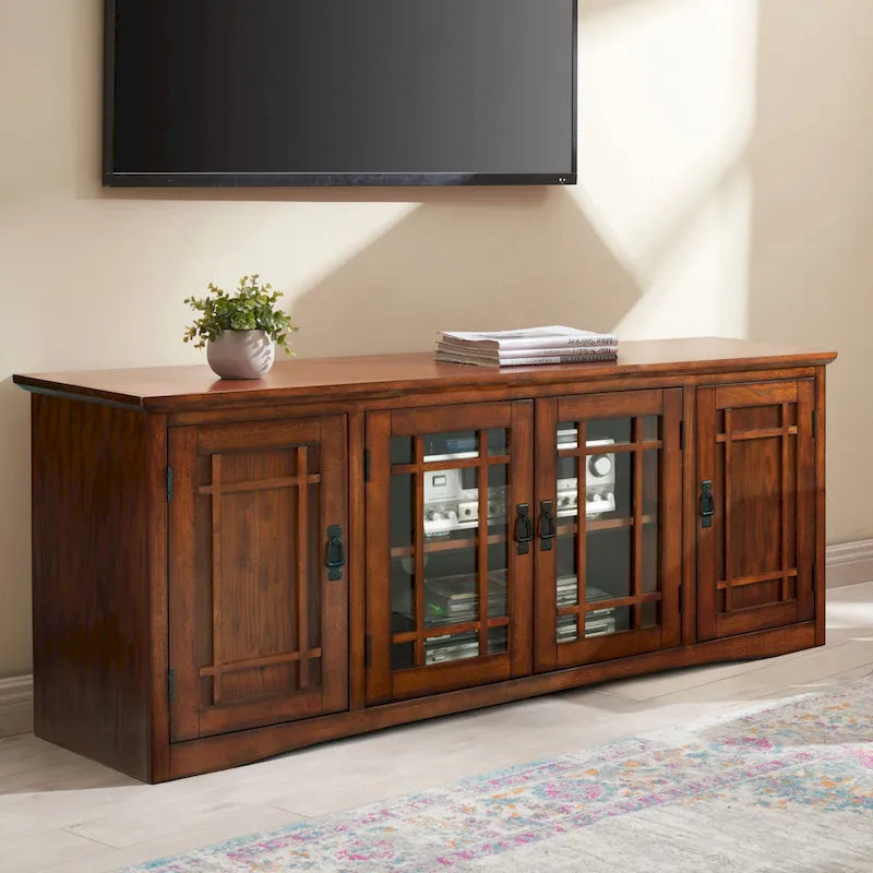 Mobile TV a quattro ante Leick Home in legno massello Mission Oak