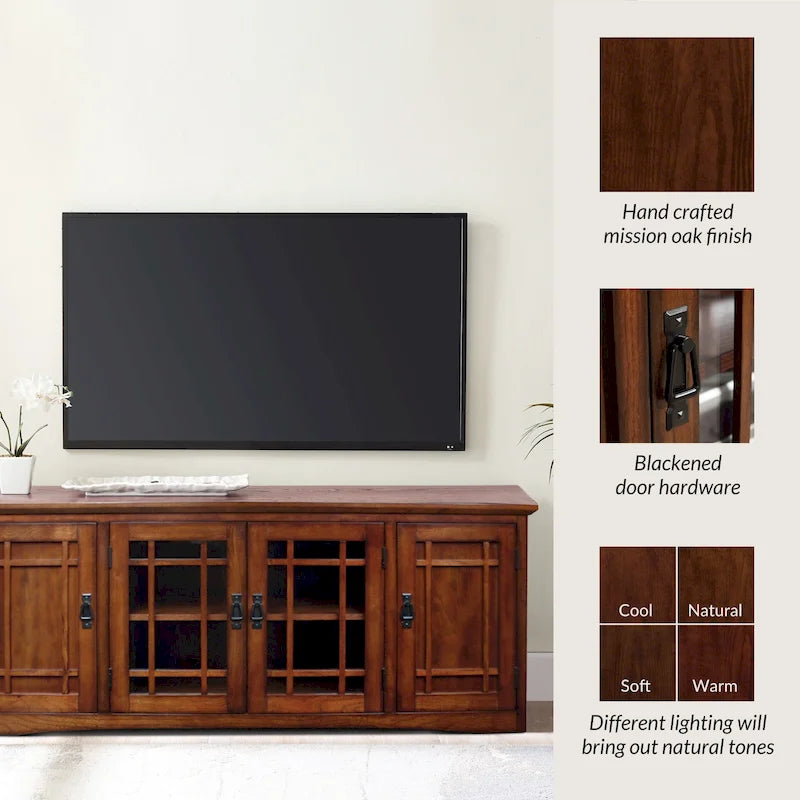 Mobile TV a quattro ante Leick Home in legno massello Mission Oak
