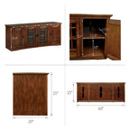 Mobile TV a quattro ante Leick Home in legno massello Mission Oak
