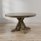Furniture of America Dice Rustic Oak 54-inch Round Wood Dining Table