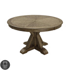 Tavolo da pranzo rotondo in legno Furniture of America Dice Rustic Oak da 54 pollici
