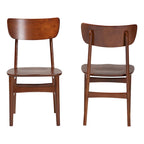 Paesi Bassi Sedie da Pranzo Laterali in Legno Curvo in Noce Scuro, Stile Scandinavo Moderno Metà Secolo (Set di 2)