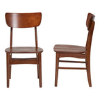 Paesi Bassi Sedie da Pranzo Laterali in Legno Curvo in Noce Scuro, Stile Scandinavo Moderno Metà Secolo (Set di 2)