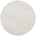 Tavolino Rotondo Moderno in Finto Marmo Henderson SEI Furniture con Base Geometrica Dorata