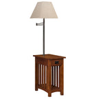 Tavolino a lampada "Mission" in legno massello Leick Home