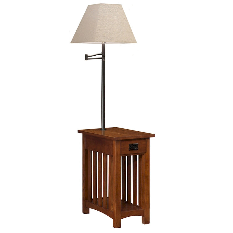 Tavolino a lampada "Mission" in legno massello Leick Home