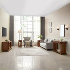 Tavolino a lampada "Mission" in legno massello Leick Home