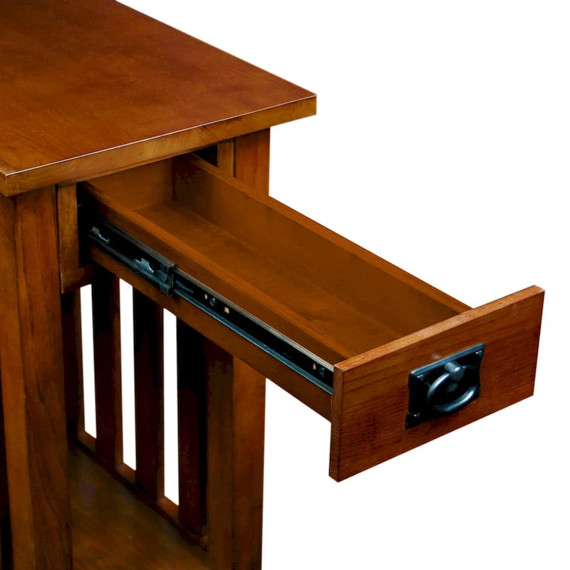 Tavolino a lampada "Mission" in legno massello Leick Home