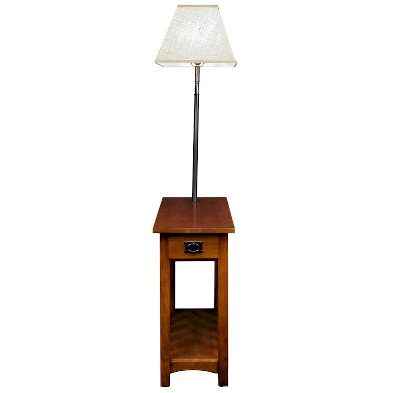 Tavolino a lampada "Mission" in legno massello Leick Home