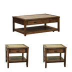 Ensemble 3 pièces Mesa Valley Tobacco (1 table basse, 2 tables d'appoint)