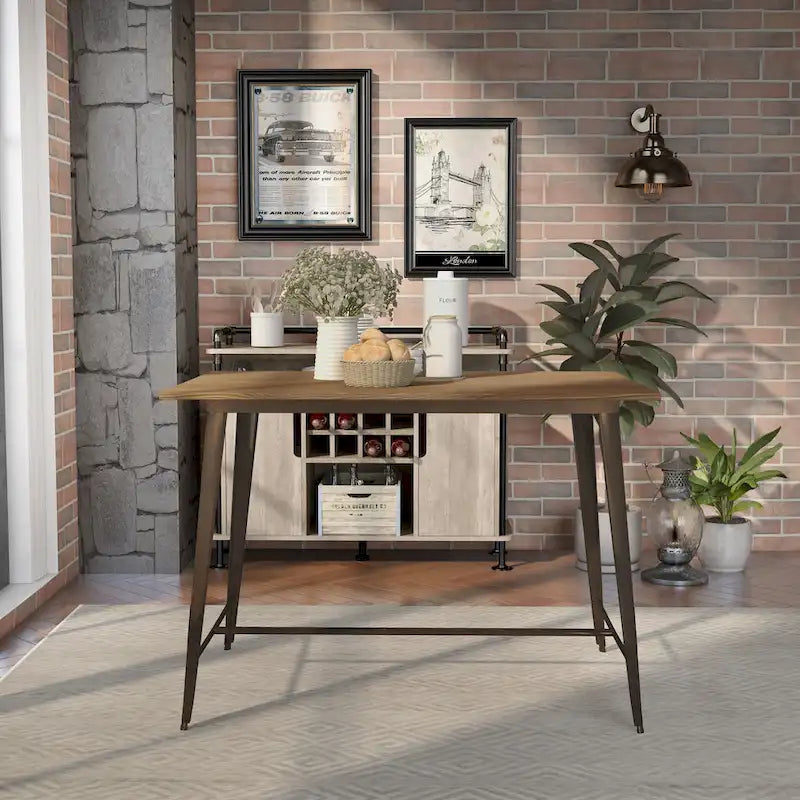 Table de salle à manger hauteur comptoir Rish Industrial Brown 54 po de Furniture of America