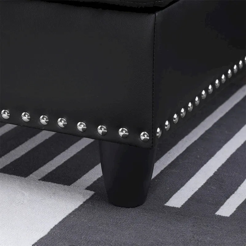 Divano componibile in similpelle con pouf e 2 cuscini