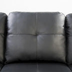 Divano componibile in similpelle con pouf e 2 cuscini